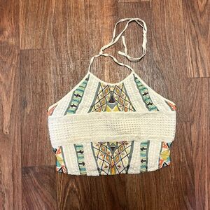 Tribal crochet halter crop top